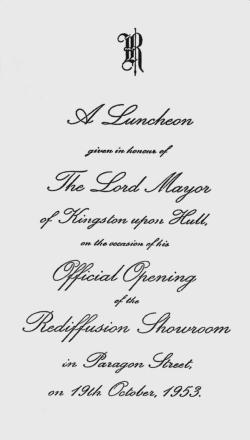 Invitation to Paragon Street Opening Ceremony 1953